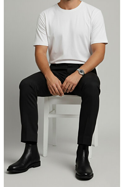 Bürke Ανδρικό υφασμάτινο παντελόνι σε μαύρο χρώμα καλής ποιότητας