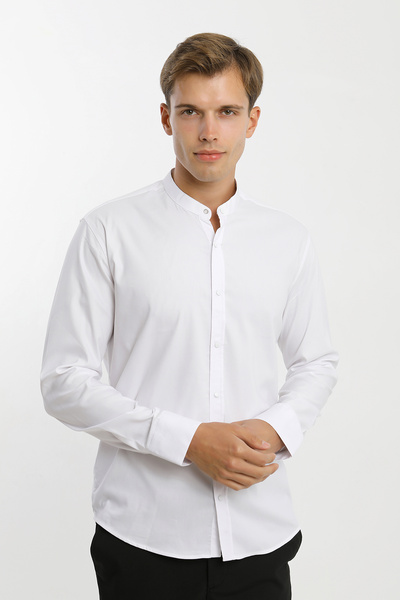 Smc by Semco Hakim Collar Snap Button Long Sleeve Oxford Men's Shirt