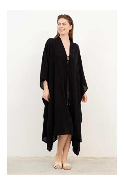 İpekçi Otantik V Yaka Maxi Kaftan Elbise