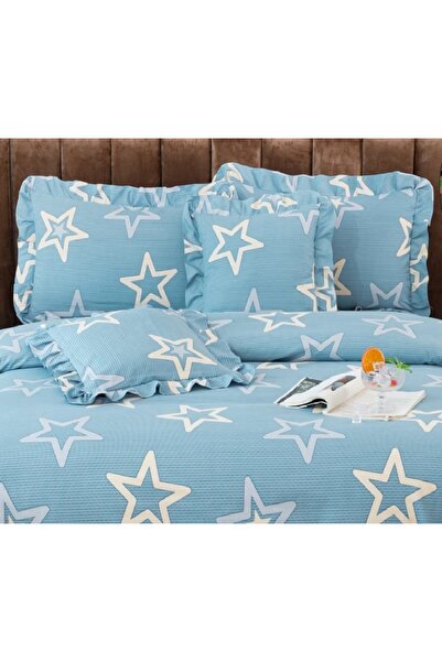 CHIRASO Ruffled Bedding Set, ELASTIC Sheet 180x200cm, Duvet Cover 200x230, 4 Pillowcases 52x75