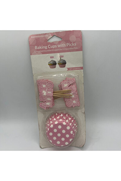 ticariks It’s a girl 12li cupcake&kürdan set renk:Pembe