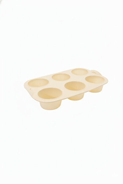 Elista Muffin Cake Mold 6-Piece Silicone Gray Color Size: 17.5 X 27 cm Cream