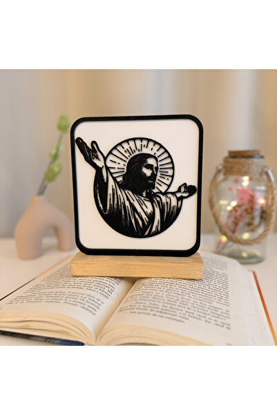 DECORADI Decoratiune religioasa Iisus Hristos, -friendly, Baza din Lemn , Mod...