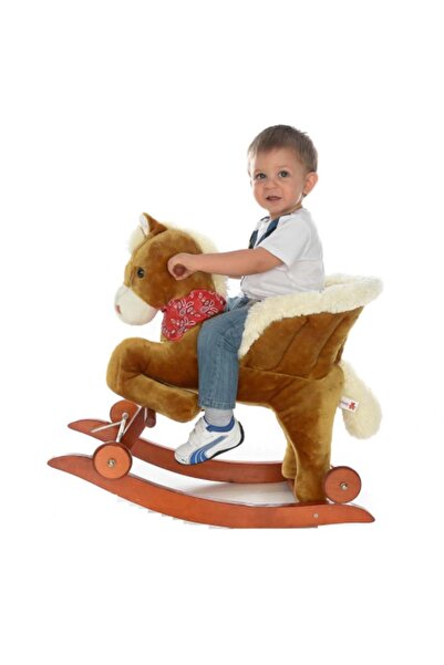 RCO Rocking horse with backrest, wheels and sounds RCO®, Brown, WJ5811C