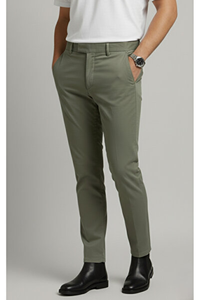 Bürke Ανδρικό παντελόνι από ύφασμα ποιότητας σε πράσινο χρώμα