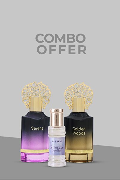 Naseem Special Combo(Solar EDP- 55ml, Serene EDP-55ml, Purple Dream Roll on-6ml)|Pack of 3| for Men & Women