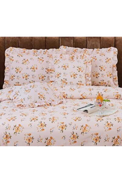 CHIRASO Ruffled Bedding Set, ELASTIC Sheet 180x200cm, Duvet Cover 200x230, 4 Pillowcases 52x75