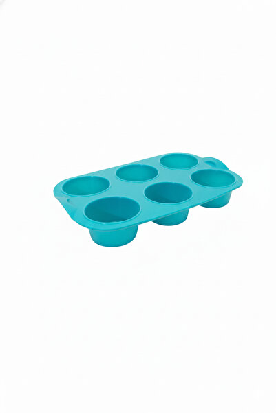 Elista Muffin Cake Mold 6-Piece Silicone Gray Color Size: 17.5 X 27 cm Turquoise