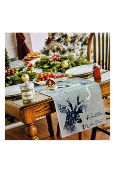 OEM Christmas textile tablecloth with thematic landscape 40x300cm