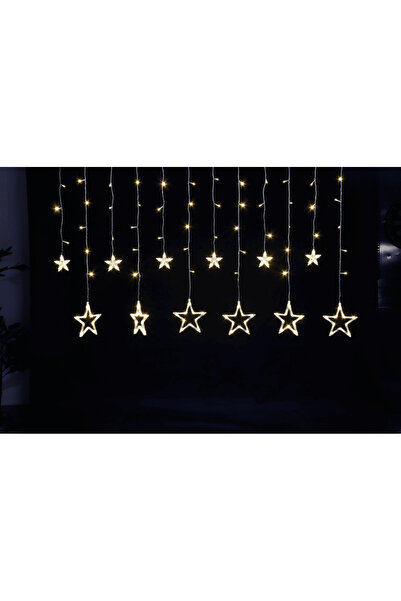 DacEnergy Christmas installation, 138 warm white LEDs, 12 stars on 2 rows, 2.4 m, 3....