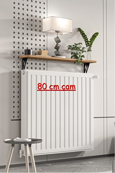 Retodesign Montajsız Çam Petek Üstü Metal Raf, Kalorifer Peteği Raf Dresuar Uçan Raf 80 Cm 20080