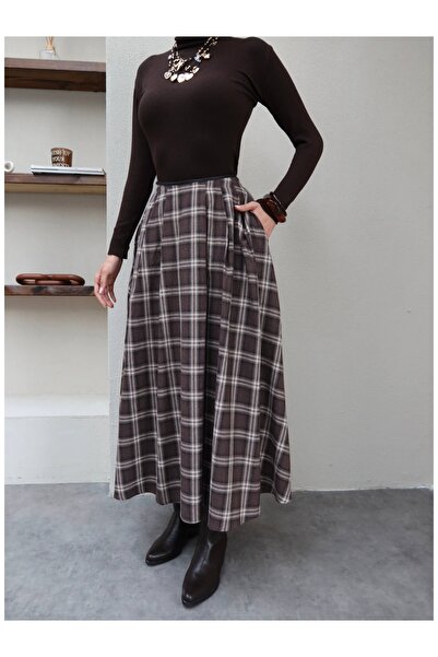 ESRAHELVACI Plaid Pattern Pocket Detail Flared Skirt