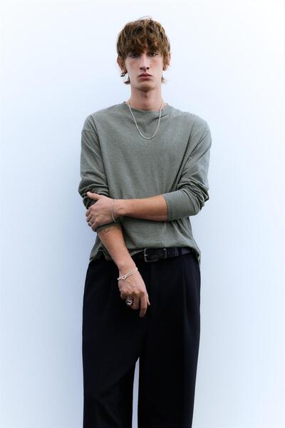 Pull & Bear Uzun kollu çizgili t-shirt