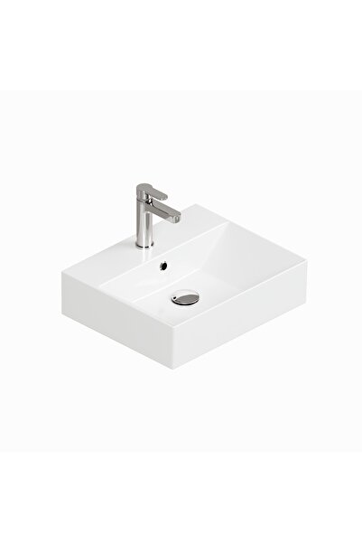İsvea Sistema Z Tezgah Üstü Kare Lavabo 50 X 42 cm Beyaz Seramik