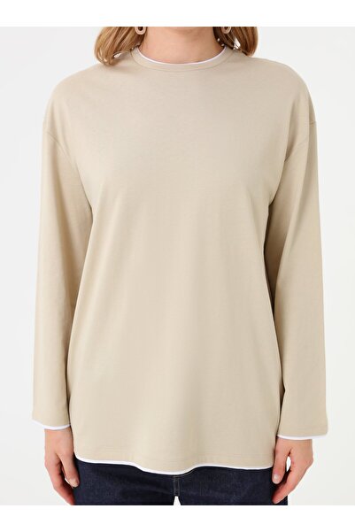 Benin Modern Flowy T-Shirt - Stone Color - Ecru -