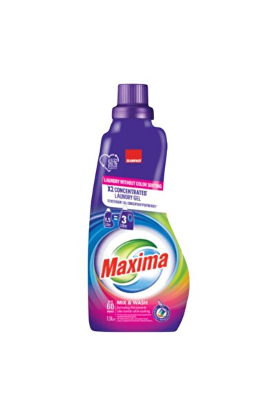 Sano Gel dublu concentrat Maxima Power Mix&Wash pentru rufe, 60 spălări, 1.5 L