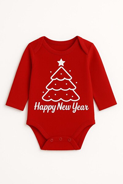 EFU BABY 100% Cotton New Year Themed Happy New Year Baby Bodysuit