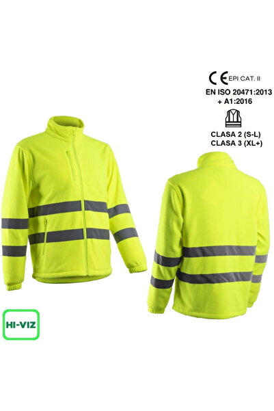 Coverguard Jachetă polară Hi-Viz Ritto, galben HV, fleece moale și cald, benzi reflectorizante,