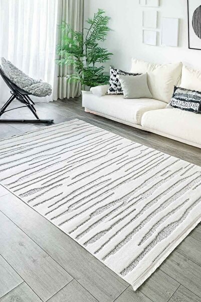 Decomia Home سجادة بيضاء عصرية لغرفة المعيشة، سجادة للمطبخ، سجادة للممرات