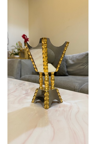 Palaces مبخرة فاخرة بتصميم معدني مزخرف باللونين الذهبي والفضي