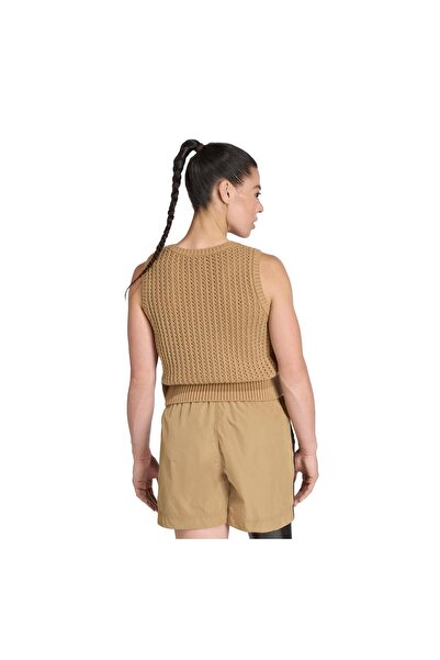 adidas JW4994-K Πλεκτό Γυναικείο Μπλουζάκι Καφέ