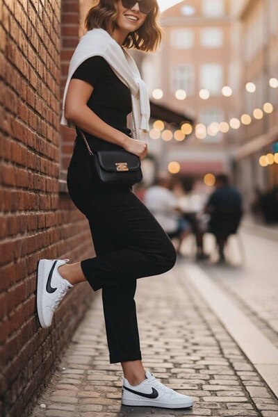 Nike Kadın Ayakkabı Snekars Beyaz-Siyah