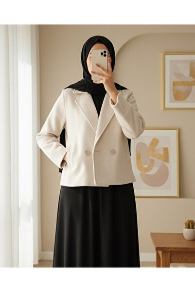 Modamorfo Women's Short Cashmere Jacket 0725 - Ecru