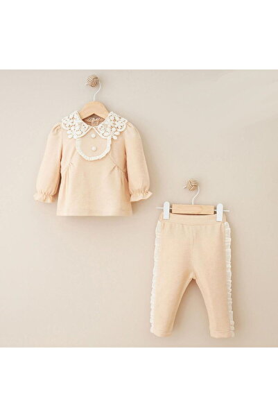 Mymio 4100MY Kız Bebek Fileli Kız Yakalı İkili Takım