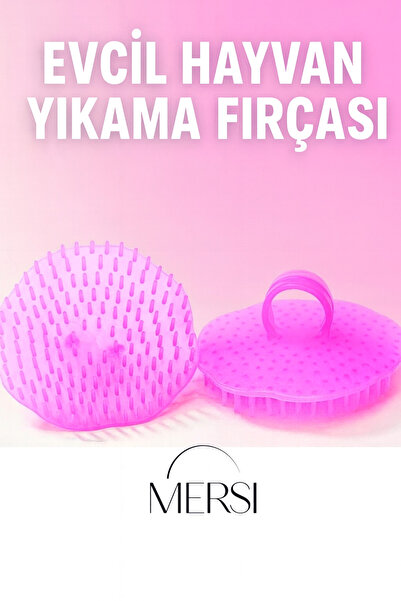 Mersi SHOP Kedi Köpek Yıkama Fırçası | Yumuşak Silikon Tüy Temizleme ve Banyo...