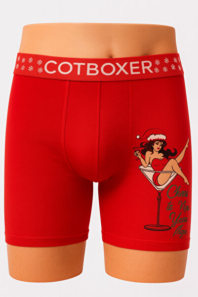 COTBOXER Men's Boxer New Year's Themed Christmas Patterned
