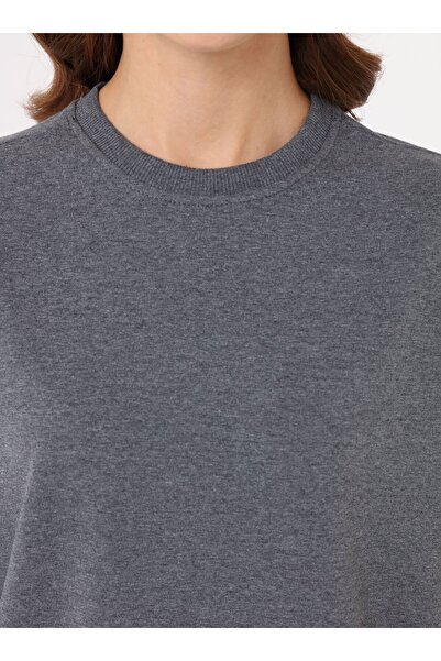 Benin Modern Basic Sweatshirt - Gray Melange -