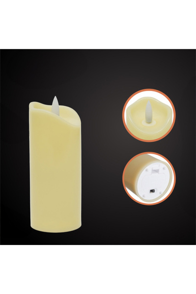 zola Set of 4 decorative LED candles, flame effect, warm white light, battery powered, 12.5 cm, white