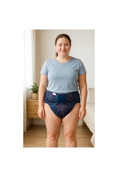 Pupus Reusable adult diaper with insert - size XL/2XL - 110-160cm - set with 1 bamboo insert - NEON SPLASH