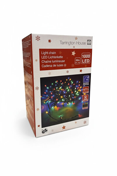 Tarrington House Yılbaşı Yeni Yıl Dekor Süs Işık 1000 LED ÇOK RENKLİ