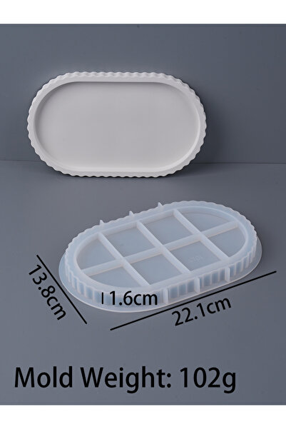 Choice1 قالب سيليكون لصينية تخزين مخططة مقاس L S/M/L، شكل بيضاوي من الراتينج ...