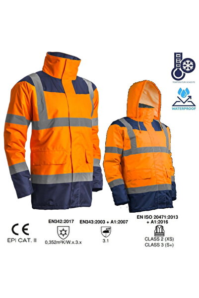 Coverguard Jachetă de iarnă KETA Hi-Viz, reflectorizantă, portocaliu-albastru închis, izolată