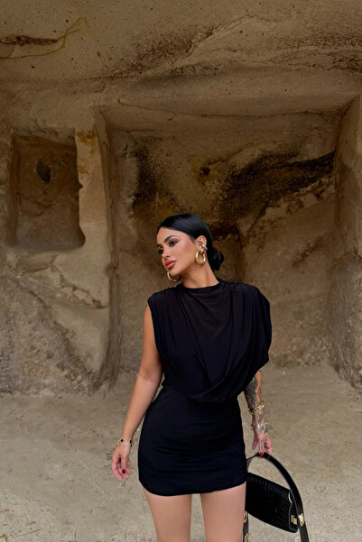 Sorridi Rochie mini drapat cu umeri căptușiți