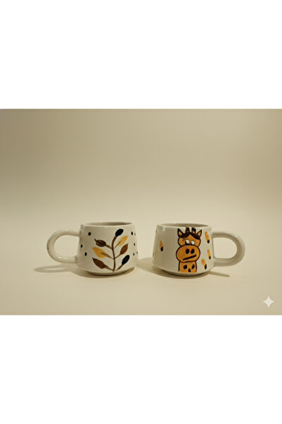 hesperides Set of 2 Glasses with Giraffe and Leaf Pattern