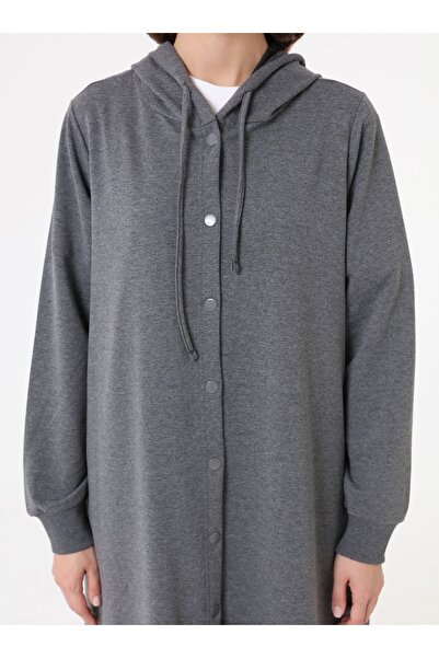 Benin Hooded Detailed Snapback Sports Cap / Top Hat - Gray Melange -