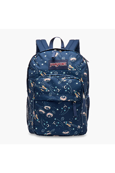 Jansport Spaceship Print Backpack with Padded Shoulder Straps - 19x33x33cms