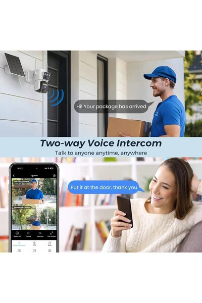 O Ozone Outdoor WiFi Security Camera- Battery & Solar Powered, Human Motion Detection