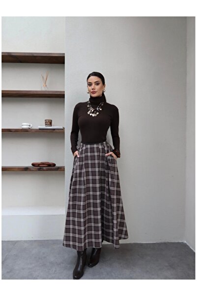 ESRAHELVACI Plaid Pattern Pocket Detail Flared Skirt