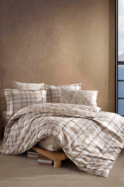 Clasy طقم غطاء لحاف فردي من القطن بنسبة 100% باللون البيج من رافيل