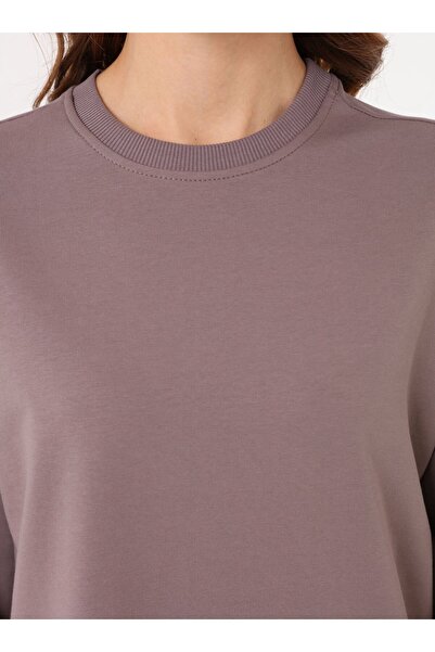Benin Modern Basic Sweatshirt - Mink Brown -
