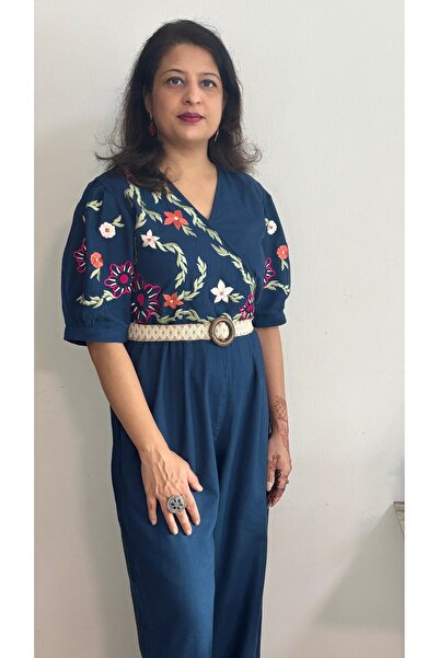 Studio Nuzhat Linen embroidered Jumpsuit