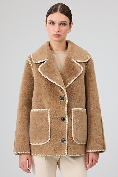 Derimod Vald'Isere Women's Camel Teddy Coat 25Wgp5315Ff