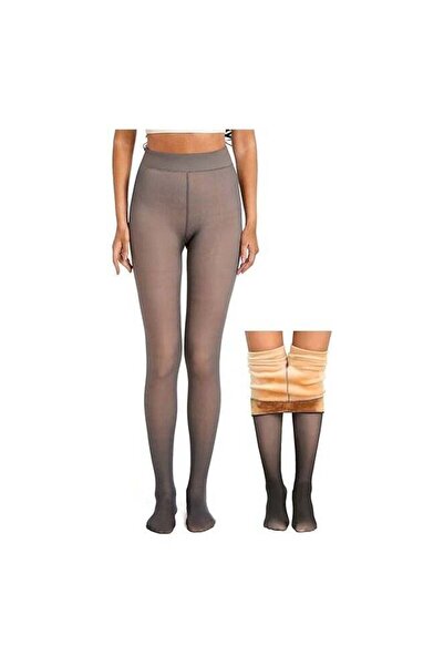 Remy Belle Fleece Lined Tights - Thermal Leggings Pantyhose (220g S/M, Grey)