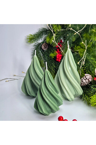 Creative Kappa Set of Handcrafted Fir-Shaped Soy Wax Candles – 3 Sizes, Festive Gift