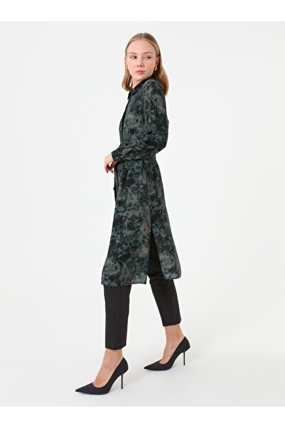 Refka Patterned Tunic with Tie - Green -