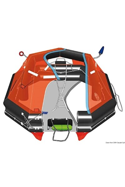 OSCULATI Plută de salvare autogonflabilă profesională compactă SOLAS MED pent...